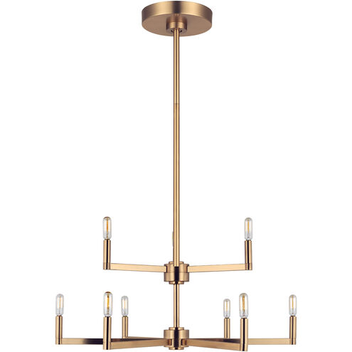 Fullton 9 Light 30 inch Satin Brass Chandelier Ceiling Light