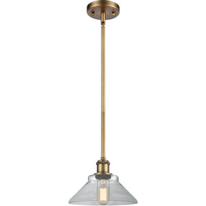 Ballston Orwell LED 8 inch Brushed Brass Pendant Ceiling Light in Clear Glass, Ballston