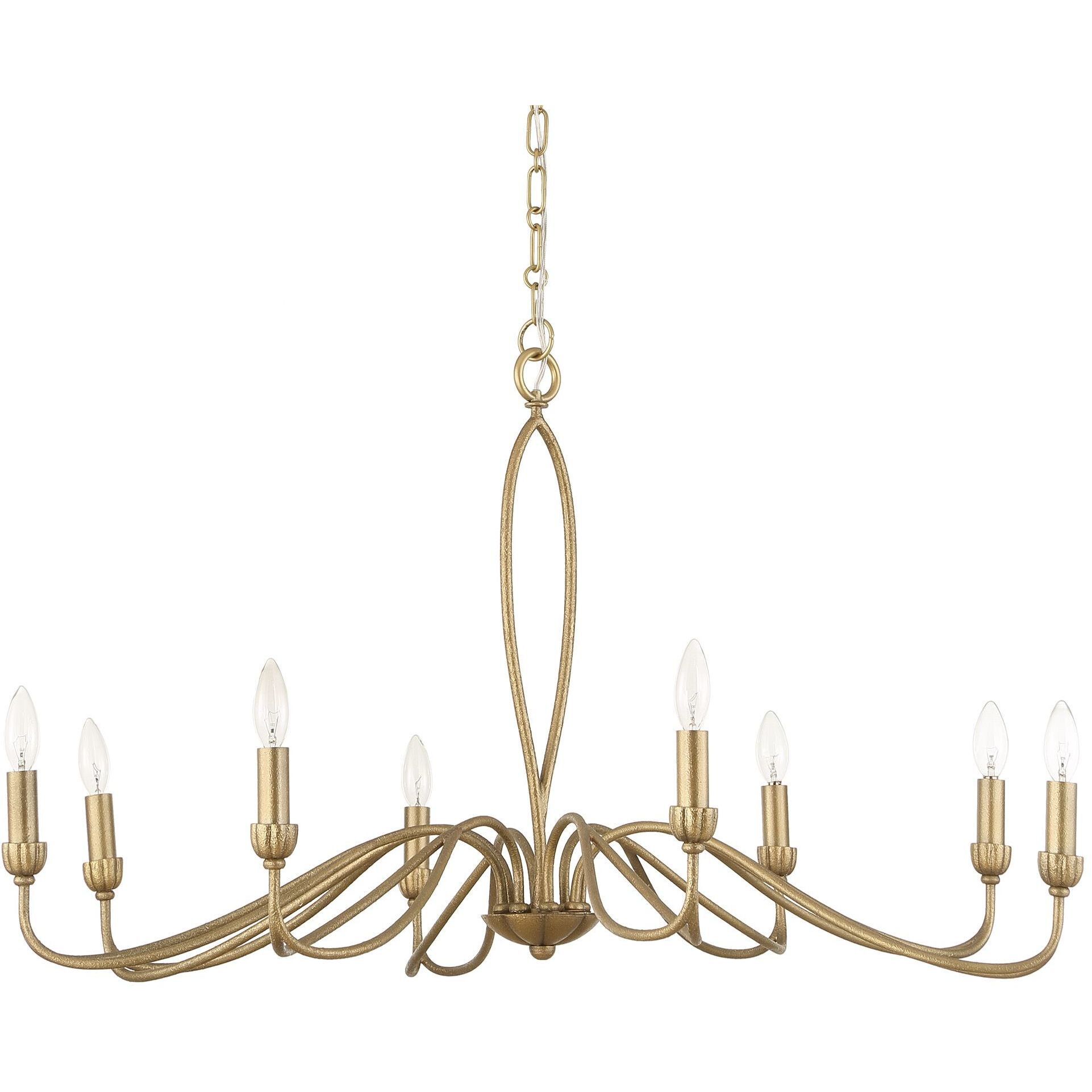 Corella 8 Light 40 inch Textured Soft Gold Chandelier Ceiling Light