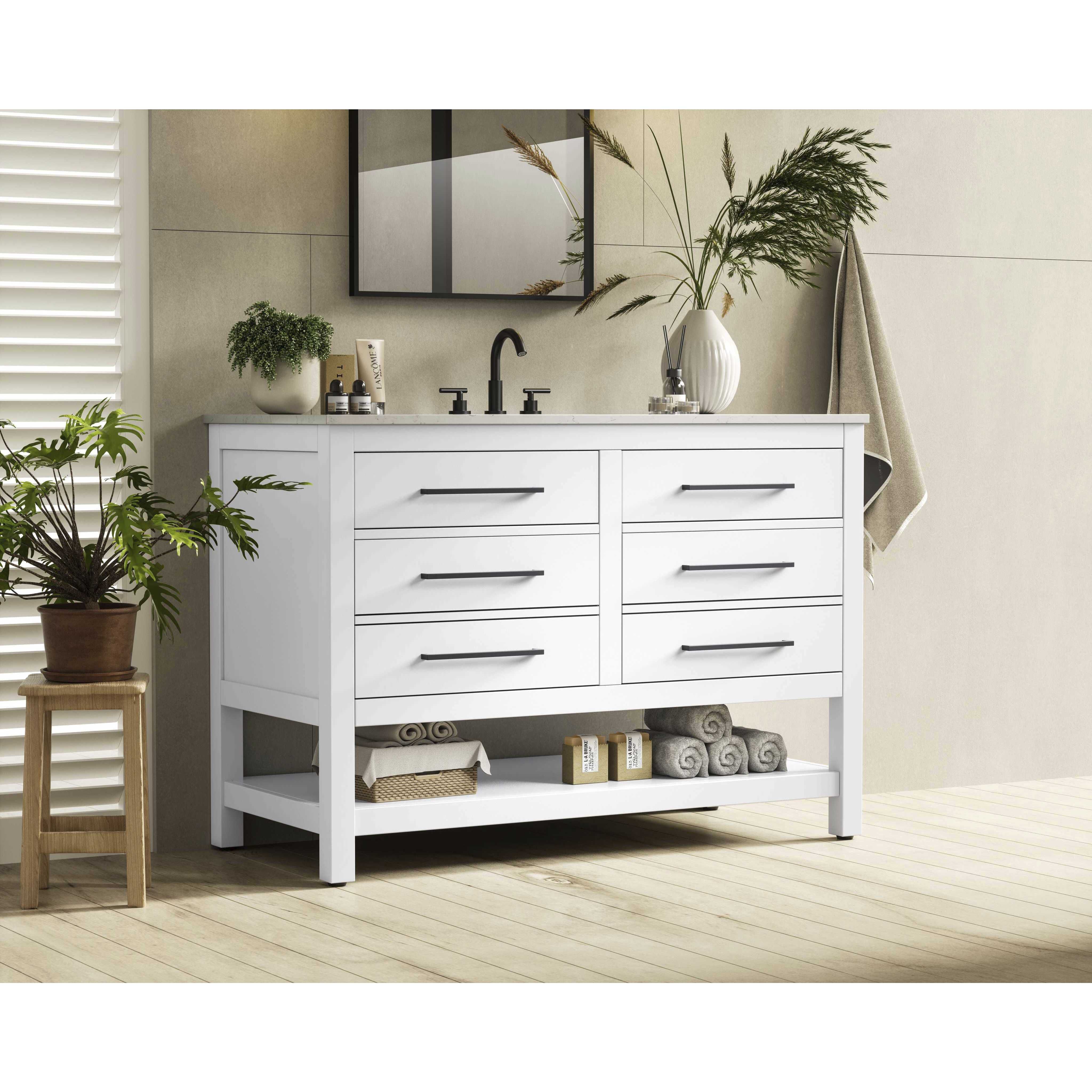 Karson 48 X 34 inch White Bathroom Vanity Cabinet