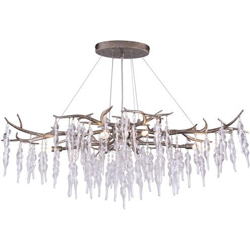 Rainier 6 Light 40 inch Silver Mist Linear Chandelier Ceiling Light