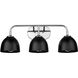 Zoey 3 Light 24.5 inch Chrome Bath Vanity Light Wall Light in Matte Black