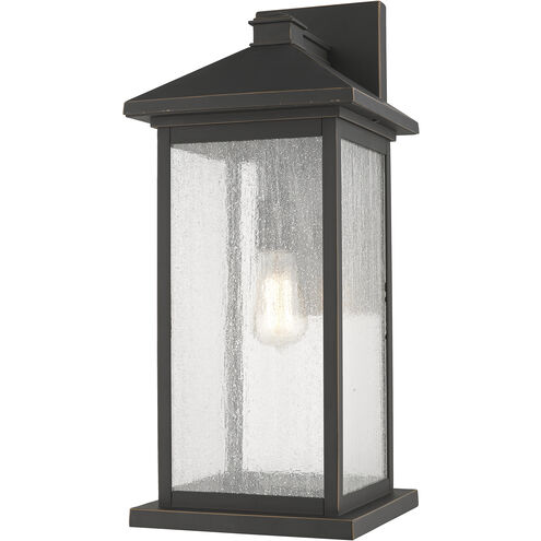 Portland 1 Light 22 inch Oil Rubbed Bronze Outdoor Wall Light in Clear Seedy Glass