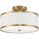 Park Ridge 2 Light 13 inch Antique Brass Semi-Flush Mount Ceiling Light