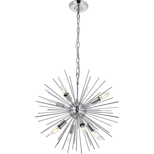 Timber 8 Light 20 inch Chrome Pendant Ceiling Light