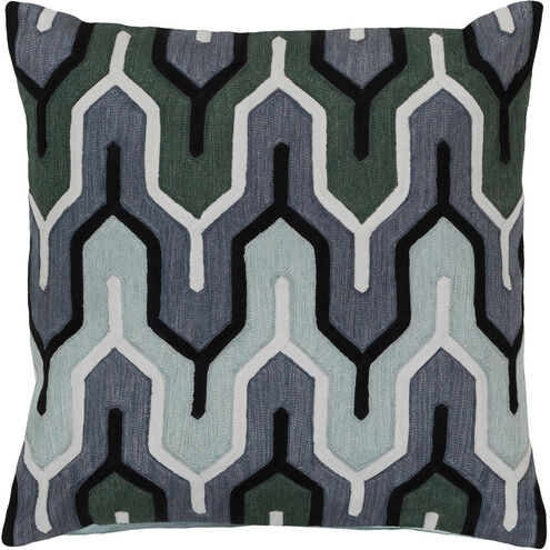 Aztec 18 inch Denim, Dark Green, Mauve Pillow Kit