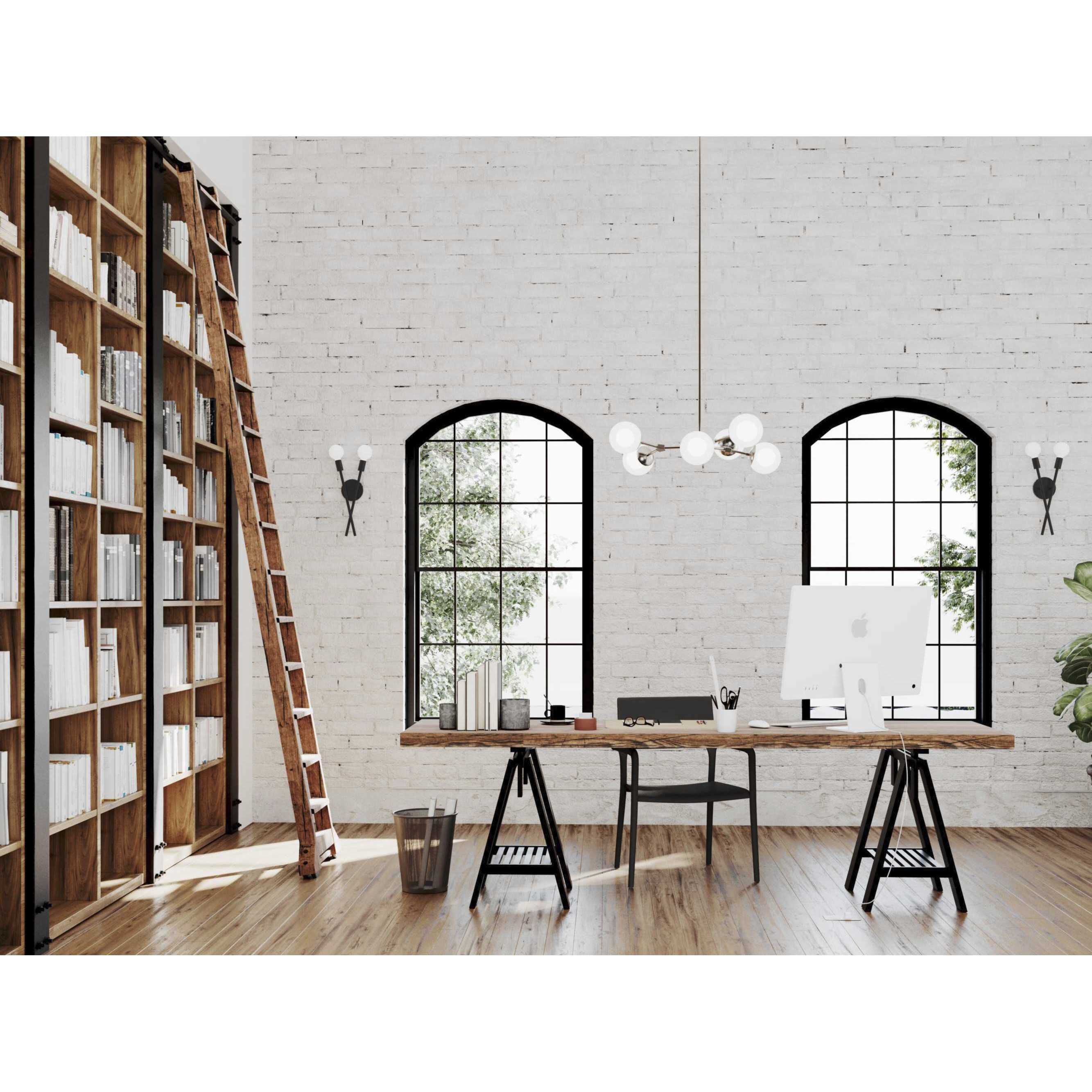 Haas 6 Light 33.5 inch Brushed Nickel Chandelier Ceiling Light, Design Series