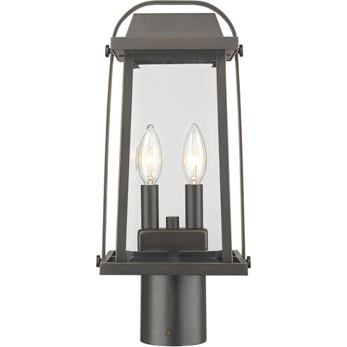 Millworks 2 Light 16.75 inch Oil Rubbed Bronze Outdoor Post Mount Fixture