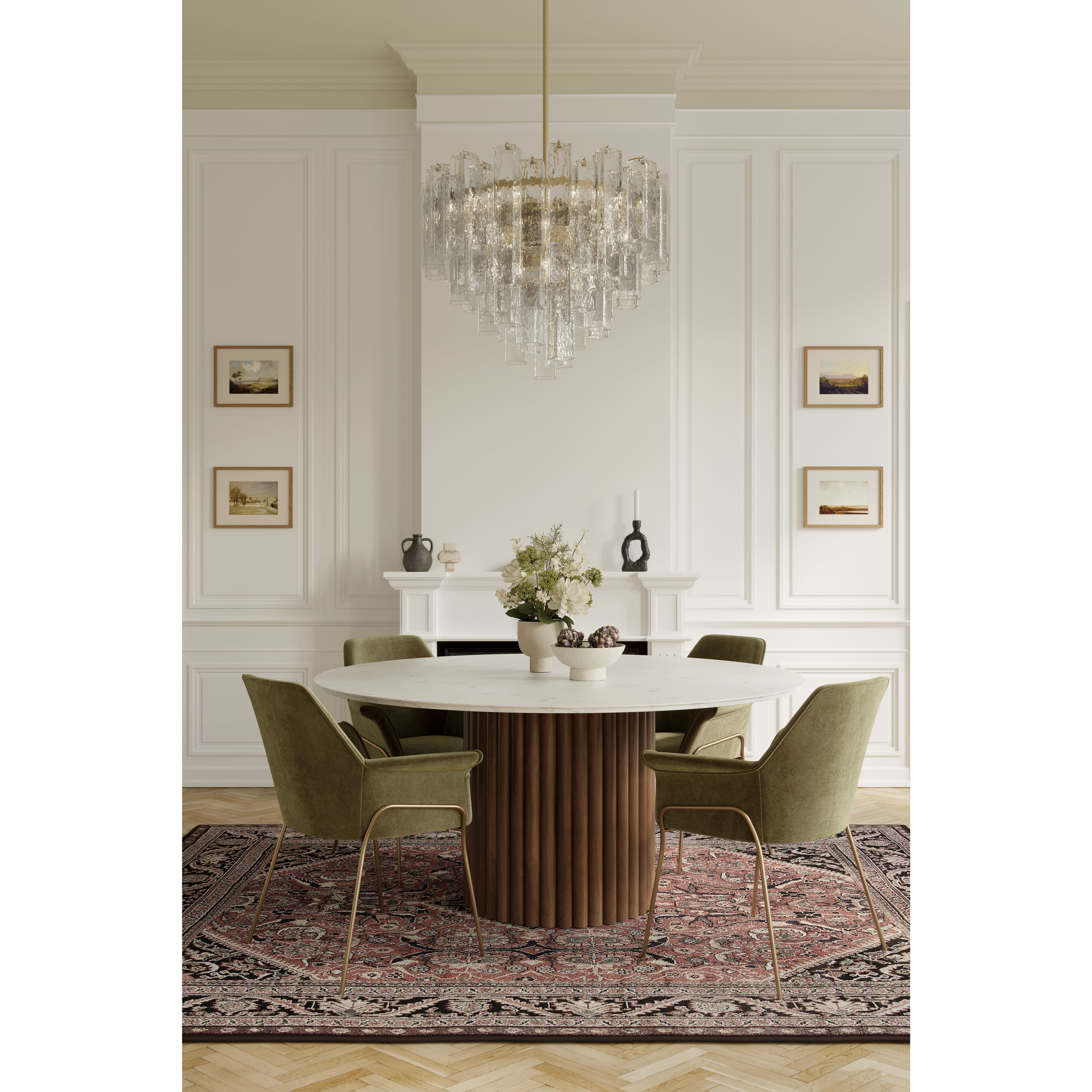 Torvento 15 Light 32.75 inch Legacy Brass Pendant Ceiling Light in Clear Handmade Glass