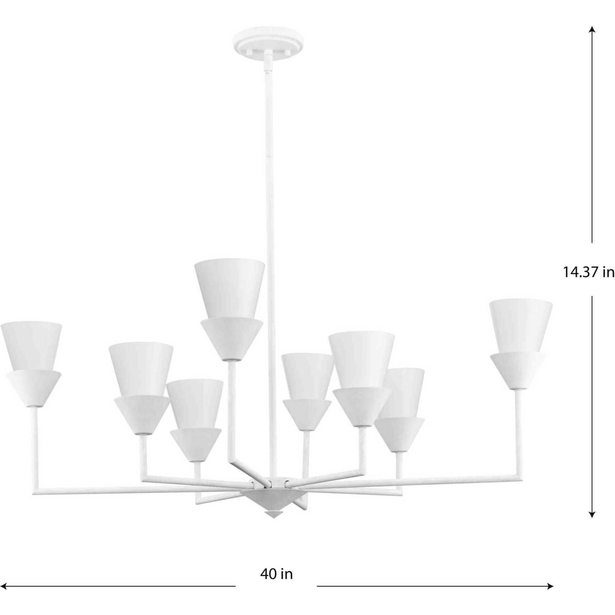 Pinellas 8 Light 40 inch White Plaster Chandelier Ceiling Light, Design Series