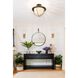 Atlas 2 Light 13.5 inch Matte Black and Textured Gold Outdoor Semi Flush