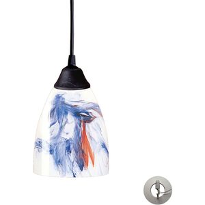 Classico 1 Light 5 inch Dark Rust Mini Pendant Ceiling Light in Mountain Glass