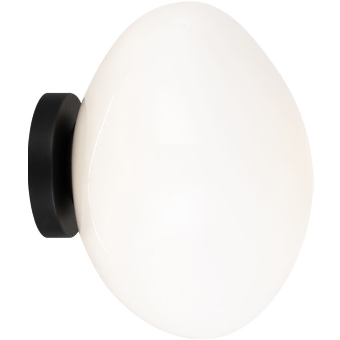 Melotte Wall Sconce Wall Light in Black and Opal Glass