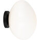 Melotte 1 Light 7.5 inch Black Wall Sconce/Ceiling Mount Wall Light in Black and Opal Glass