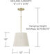 Tara 1 Light 12 inch Matte Brass Pendant Ceiling Light