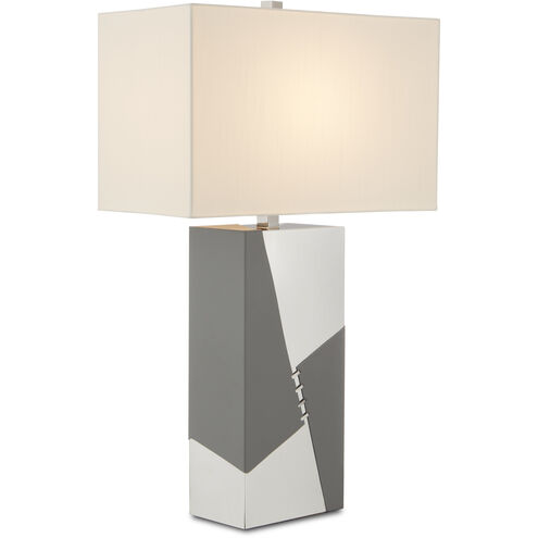 Clarice 31 inch 150.00 watt Polished Nickel/Gray Table Lamp Portable Light