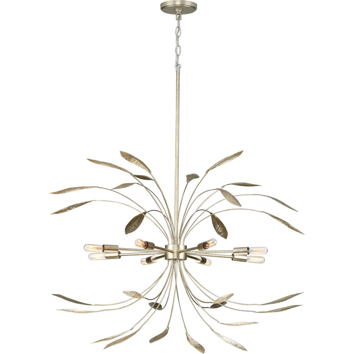 Mariposa 8 Light 36 inch Gilded Silver Pendant Ceiling Light