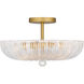 Belmond 3 Light 15.75 inch Brushed Gold Semi-Flush Mount Ceiling Light, Medium