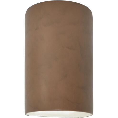 Ambiance Cylinder LED 13 inch Terra Cotta Outdoor Wall Sconce in 1000 Lm LED, Large
