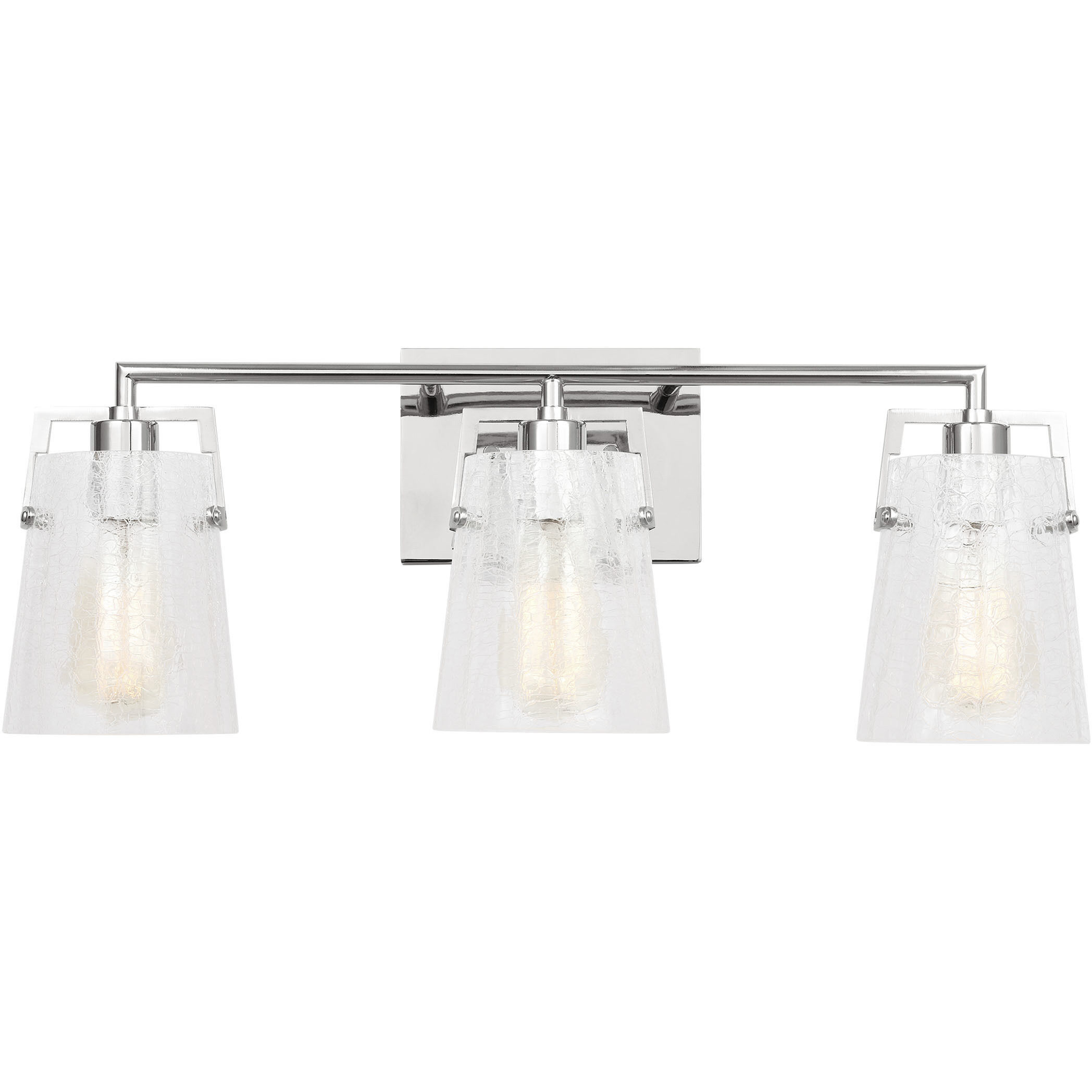 Drew & Jonathan Crofton 3 Light 24 inch Chrome Vanity Light Wall Light in Clear Crackle Glass