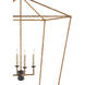 Denison 4 Light 26 inch Molé Black/Natural Rattan Lantern Pendant Ceiling Light