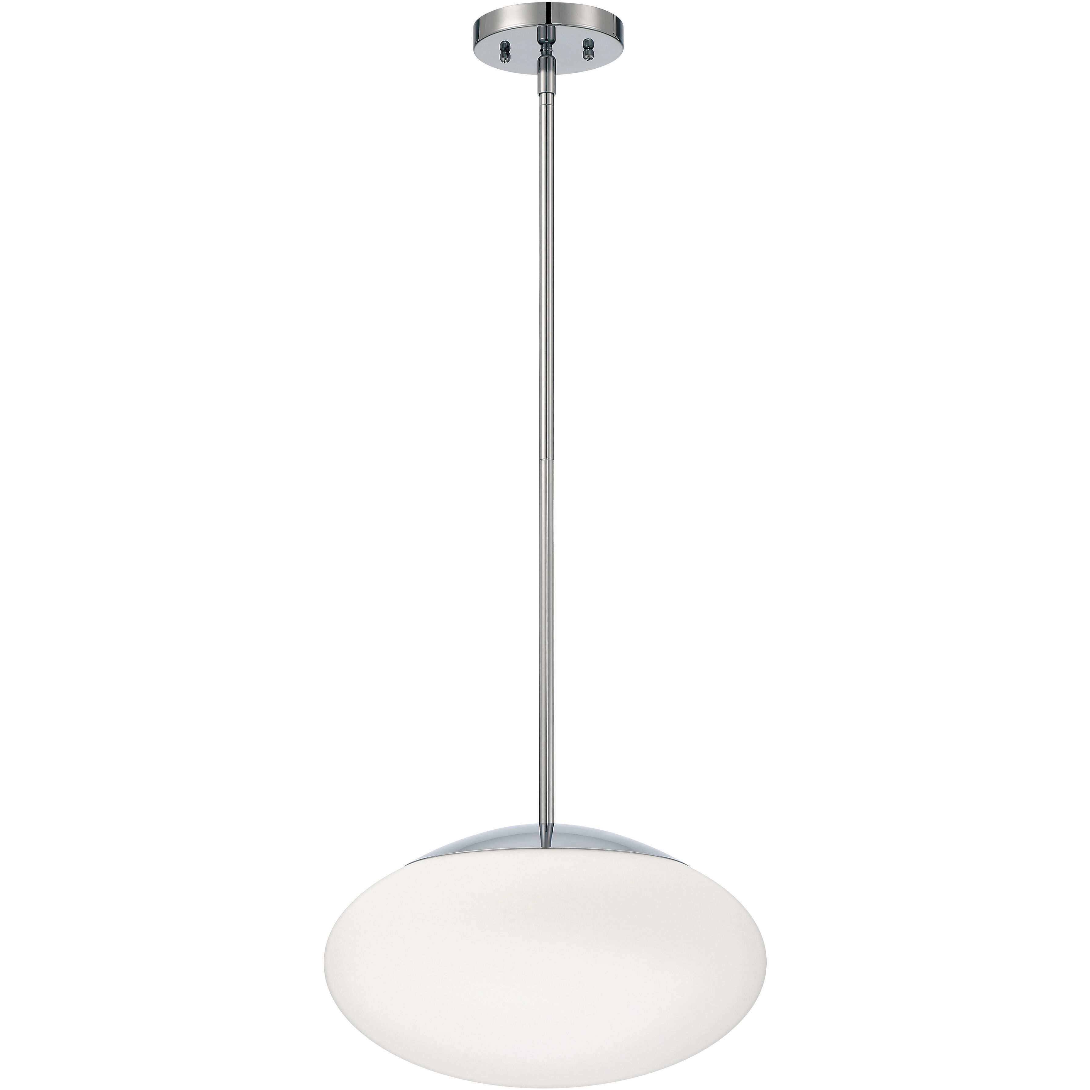 Gaze 1 Light 14 inch Chrome Pendant Ceiling Light in White Frosted Glass, Oval