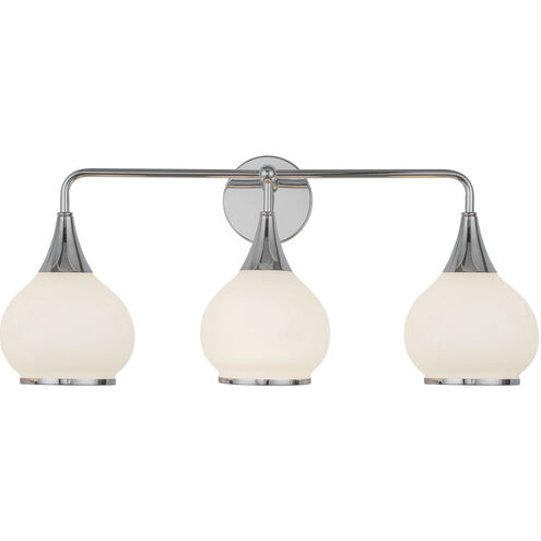 Alora Mood Hazel 3 Light 26.75 inch Chrome Bath Vanity Light Wall Light in Opal Glass
