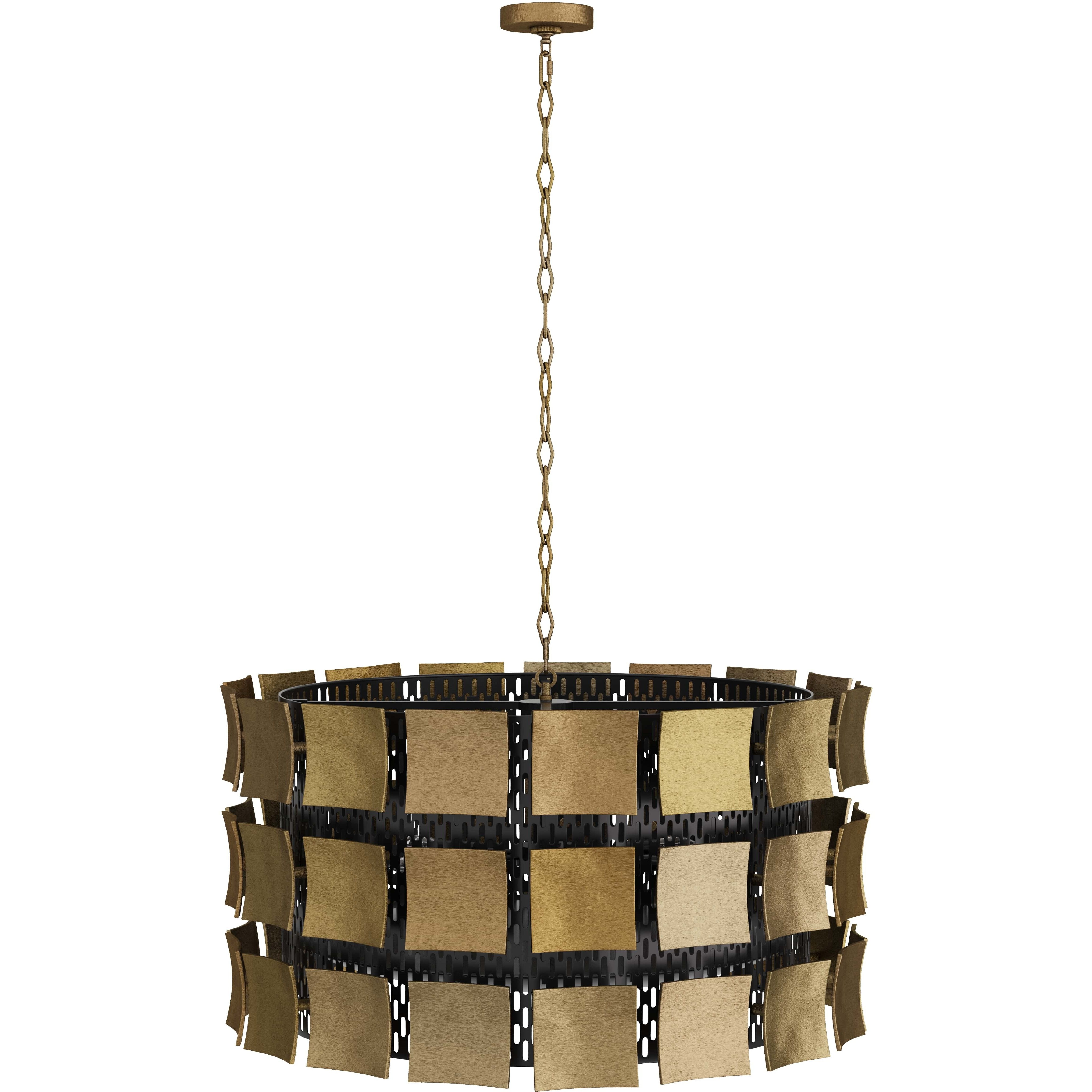 Wells 6 Light 35.5 inch Antique Brass Chandelier Ceiling Light