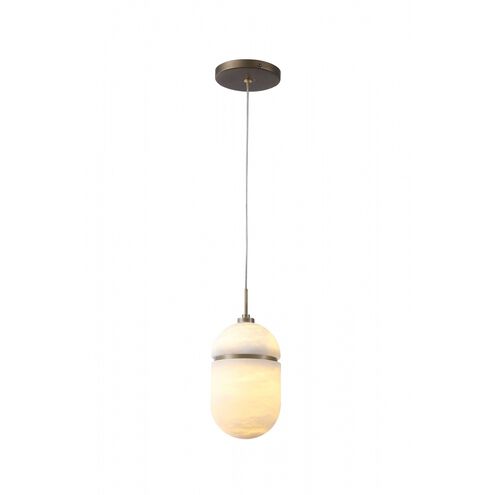 Sedona 1 Light 6 inch Alabster and Aged Brass Pendant Ceiling Light