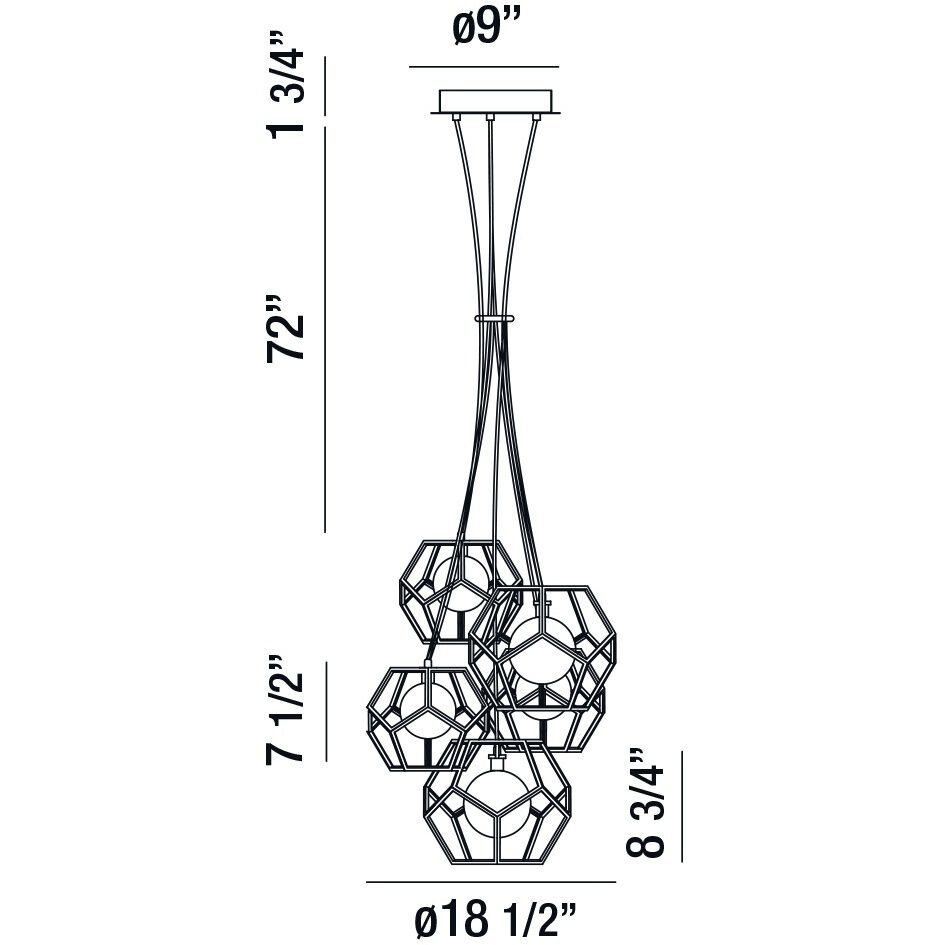 Norway LED 18.5 inch Chrome Chandelier Ceiling Light
