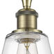 Ballston Cindyrella LED 7 inch Antique Brass Semi-Flush Mount Ceiling Light in Clear Glass