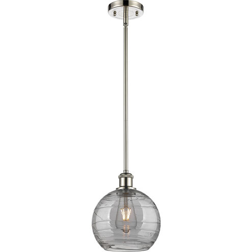 Ballston Athens Deco Swirl 1 Light 8 inch Polished Nickel Stem Hung Mini Pendant Ceiling Light