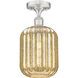Ballston Preston 1 Light 6.75 inch Brushed Satin Nickel Semi-Flush Mount Ceiling Light in Mercury