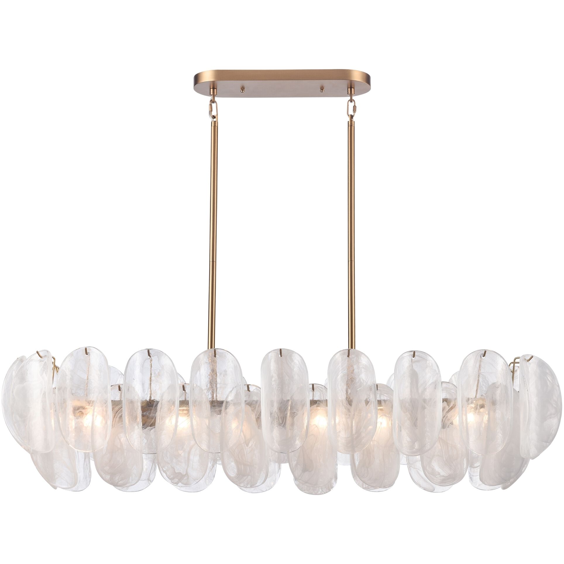 Chateau 6 Light 47.25 inch Satin Brass Linear Chandelier Ceiling Light