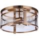 Elliot 3 Light 13 inch Satin Brass Flushmount Ceiling Light