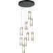 Exos Glass 9 Light 20.5 inch Black Pendant Ceiling Light in Opal, Standard Pipe