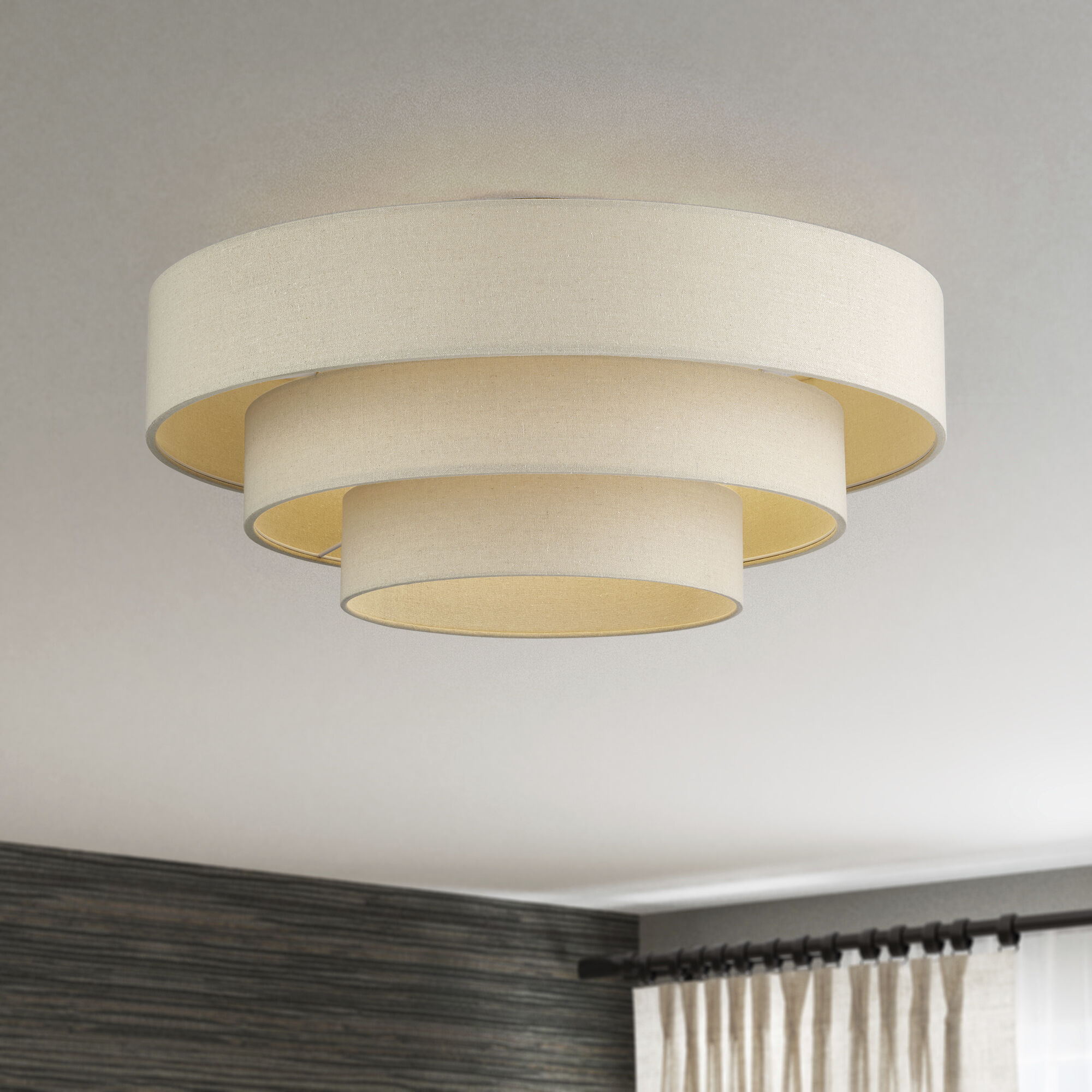 Bellingham 5 Light 28 inch Antique Gold Leaf Semi Flush Mount Ceiling Light, Extra Large