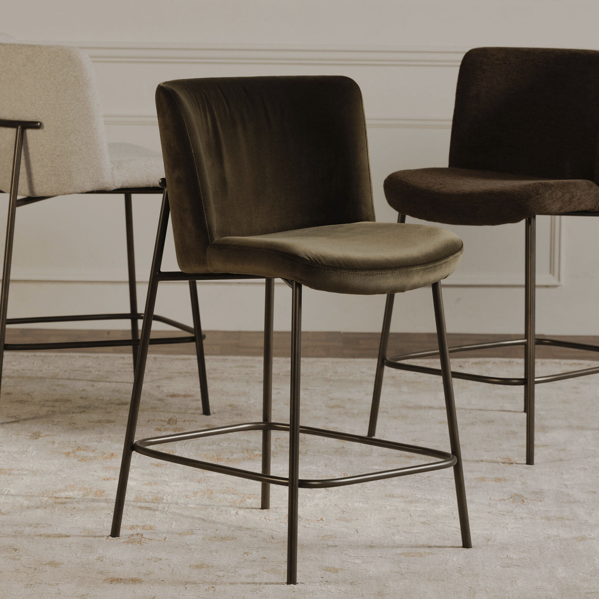 Early 41 inch Green Bar Stool