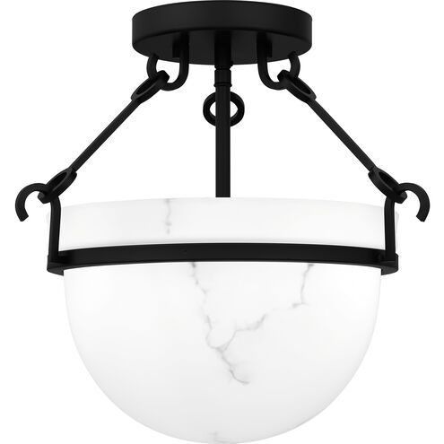 Danyon 3 Light 14 inch Matte Black Semi-Flush Mount Ceiling Light
