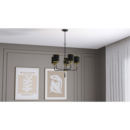 Lockery 5 Light 26.5 inch Matte Black Chandelier Ceiling Light
