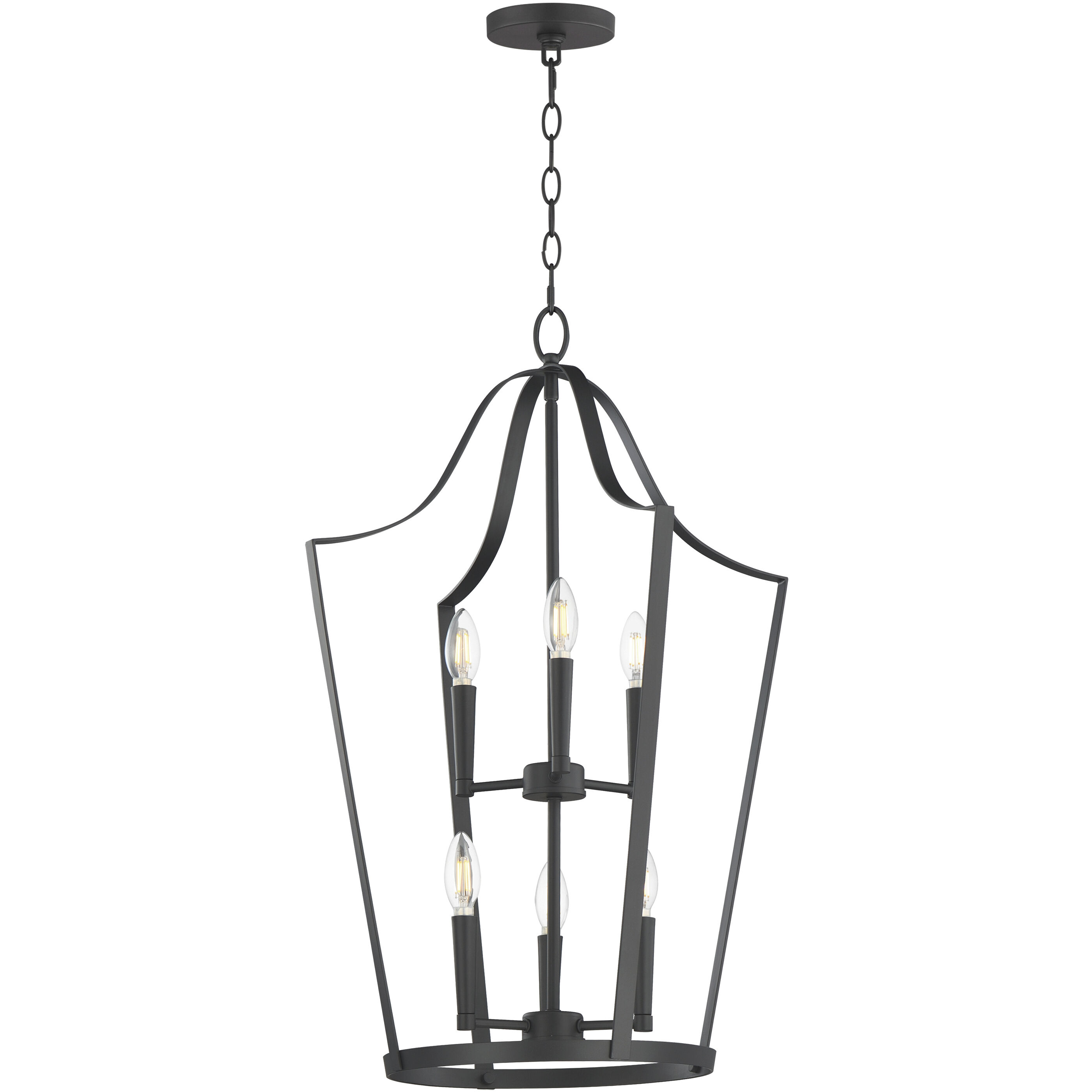 Arden 6 Light 20 inch Black Multi-Light Pendant Ceiling Light