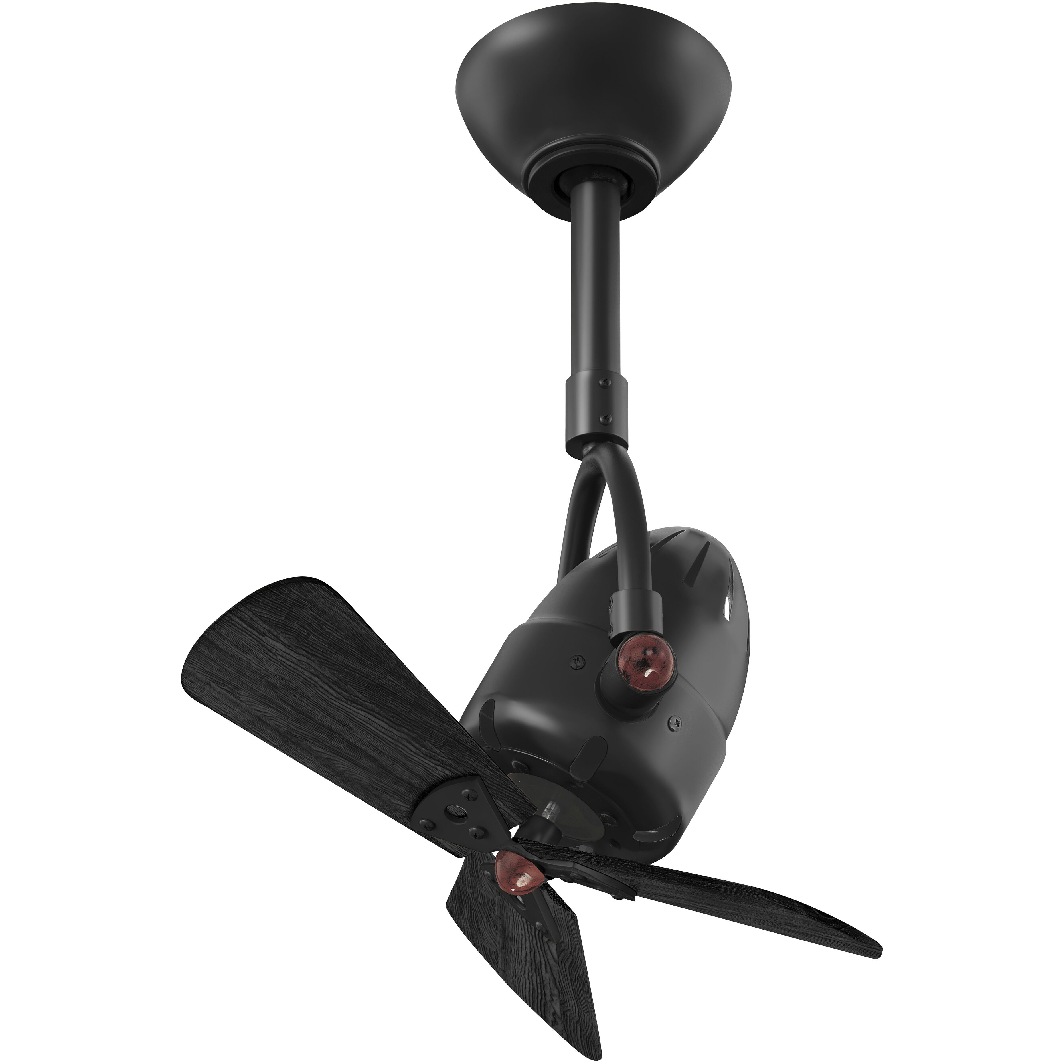 Atlas Diane 16 inch Matte Black with Matte Black Wood Blades Oscillating Directional Ceiling Fan
