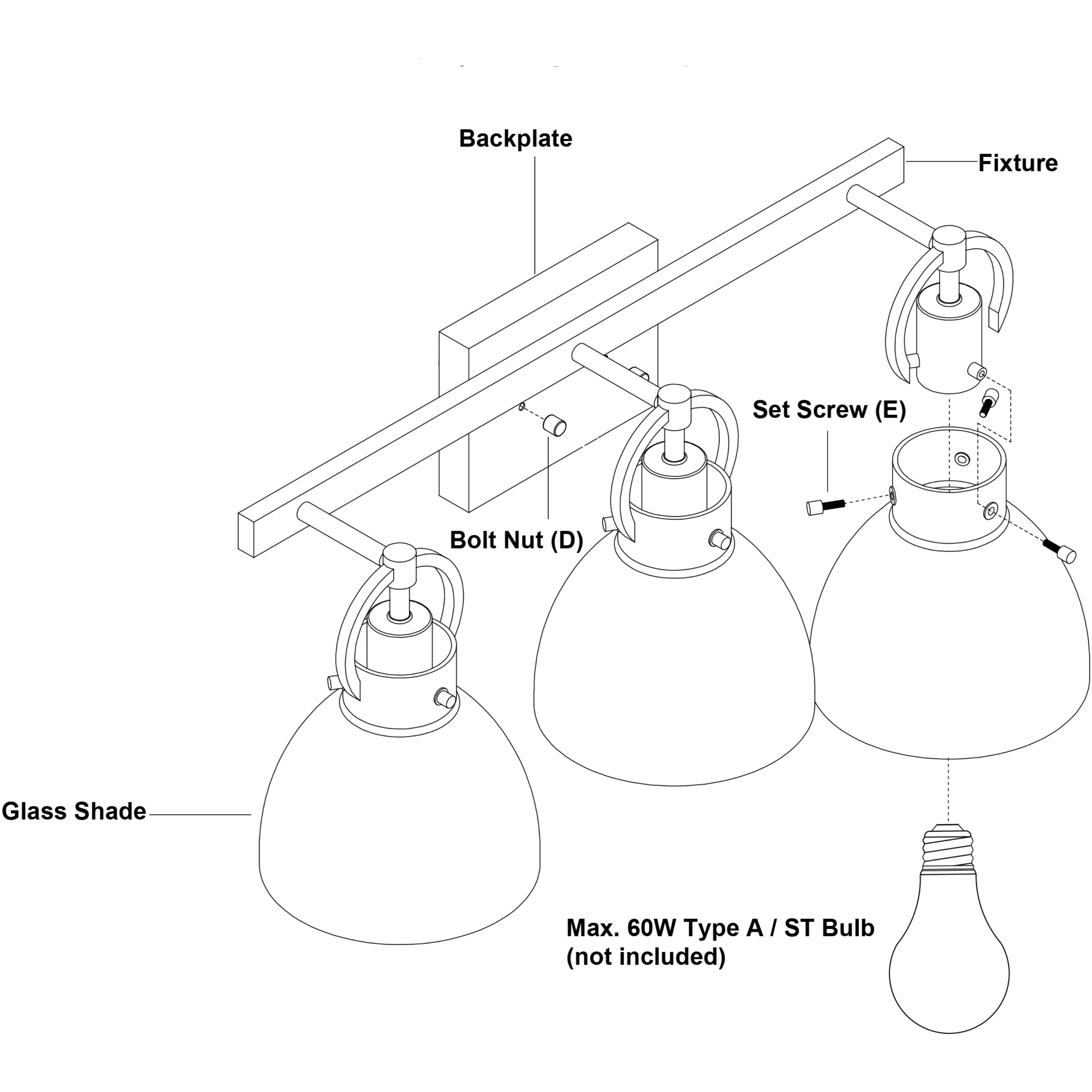 Ogden LED 25.5 inch Matte Black Bathroom Light Wall Light in 3