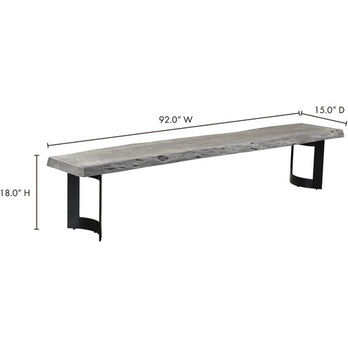 Bent Grey Dining Bench, Small