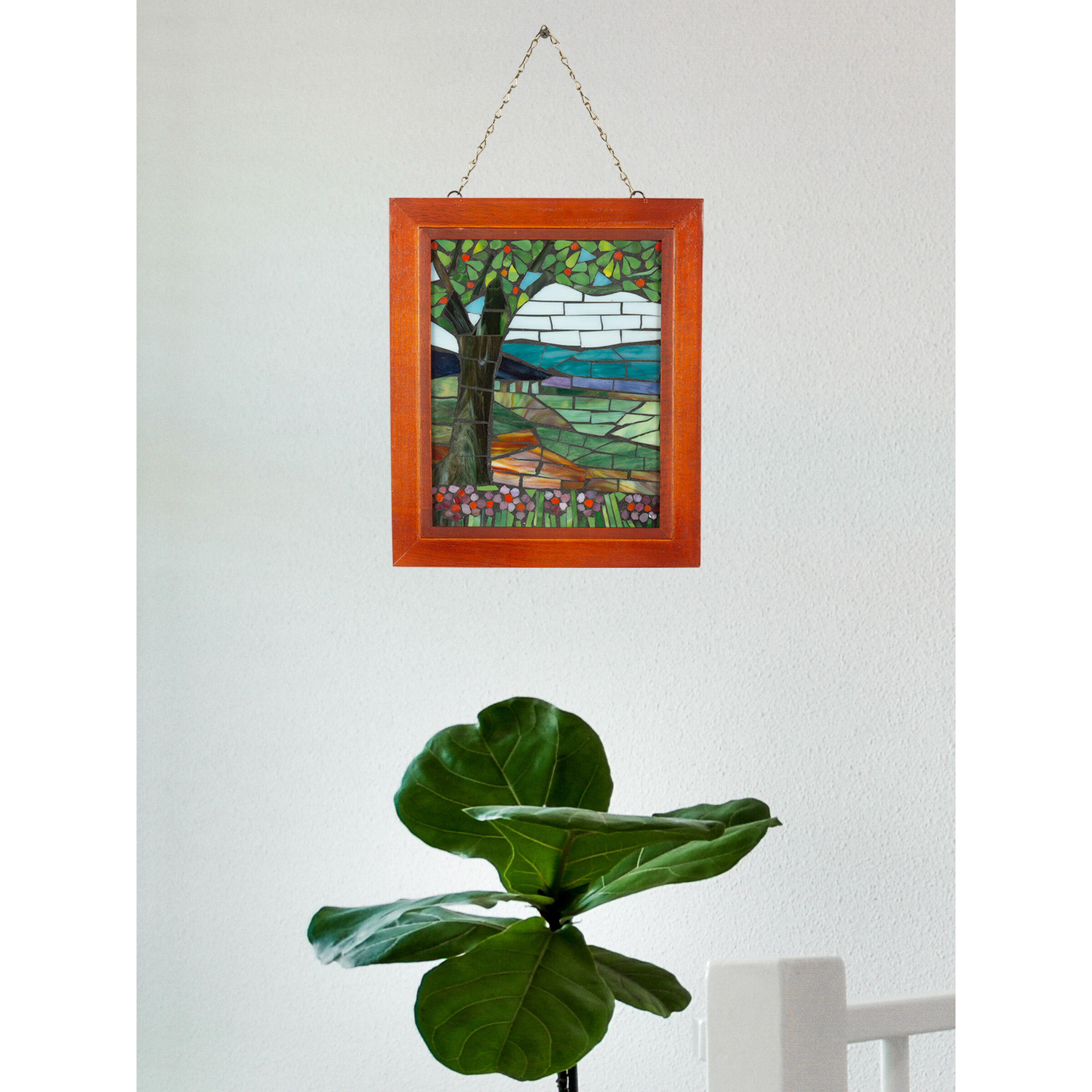 View Mt Mansfield Mosaic Art Glass Wall Panel