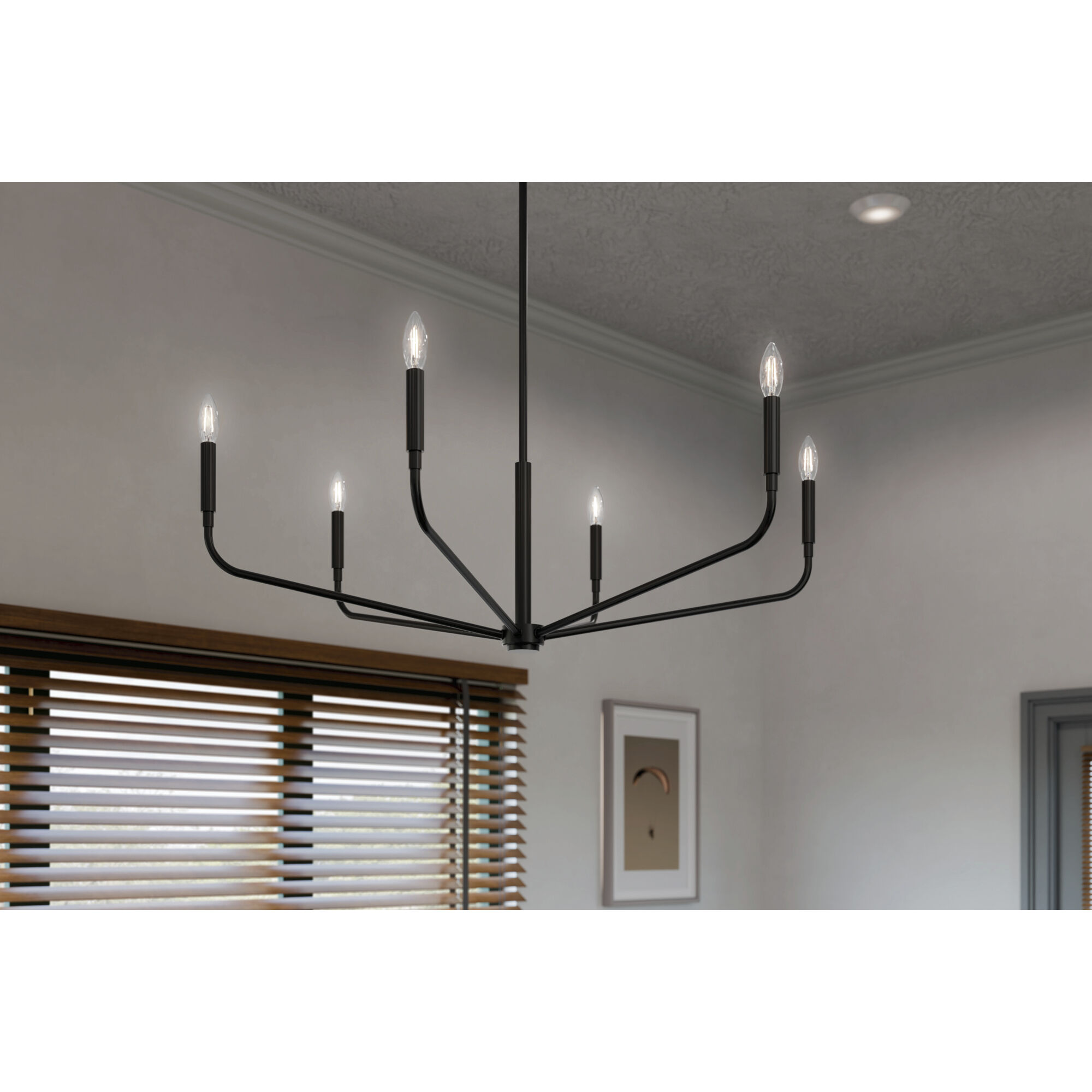 Madden 6 Light Black Chandelier Ceiling Light, 1 Tier Large