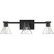 Gilford 3 Light 24 inch Matte Black Vanity Light Wall Light