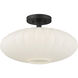 Traditional 1 Light 18 inch Matte Black Semi-Flush Ceiling Light