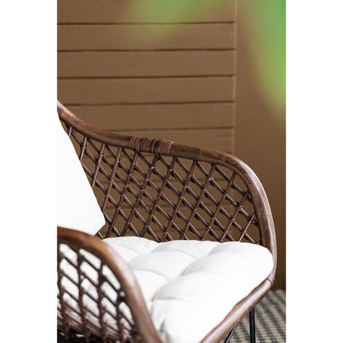 Palapa Black and Natural and White Armchair, With Cushion