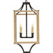 Lowcountry 4 Light White Oak and Matte Black and Spartina Gold Pendant Ceiling Light